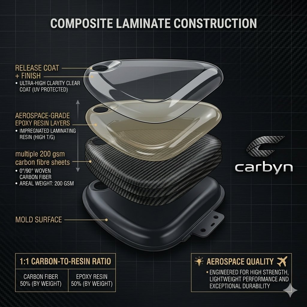 Carbon fibre composite layer diagram