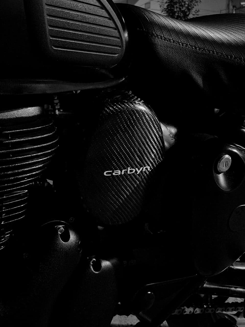 Final finished carbon fibre part with Carbyn branding